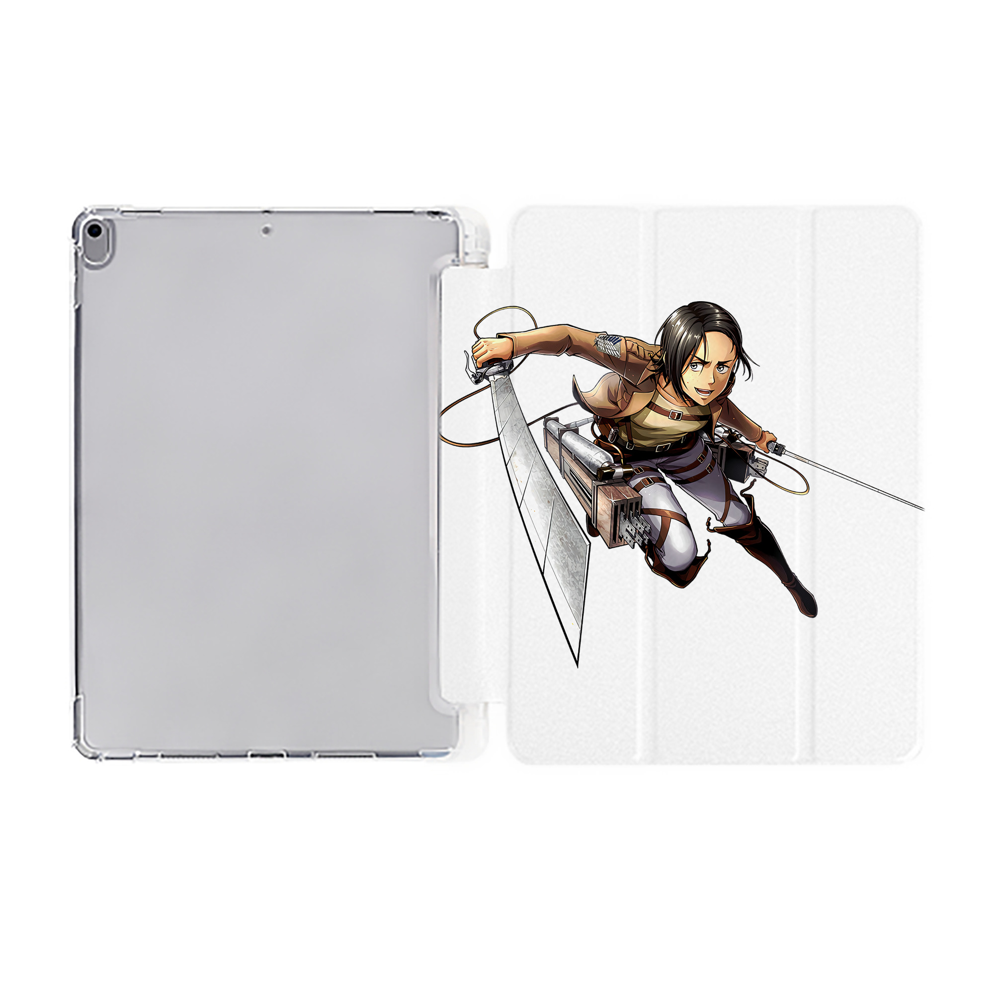 （画像用） 進撃の巨人 Attack on Titan IPad ケース ペン収納付き 三つ折りスタンド PUレザー×シリコン 対応機種9.5/10.5/10.9インチ